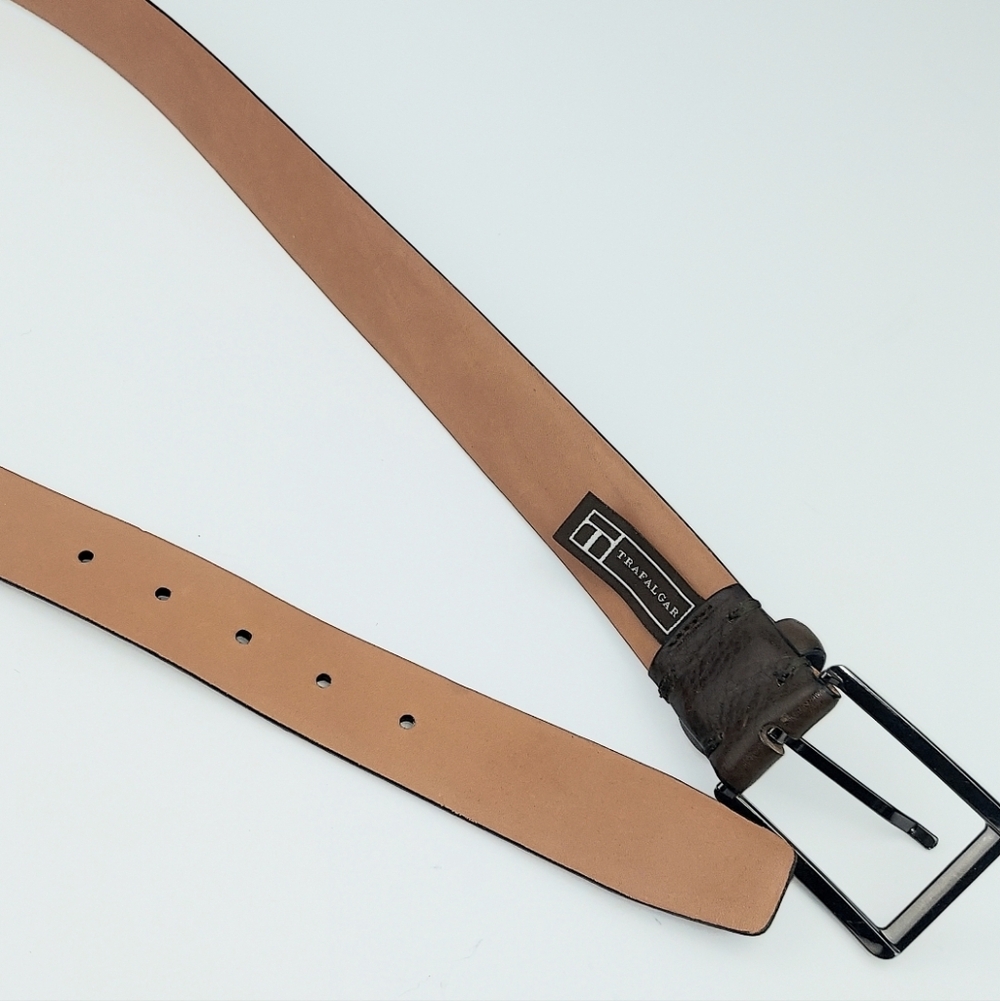 Trafalgar Men's Brown Leather Kane Belt 42 - Picture 5 of 9
